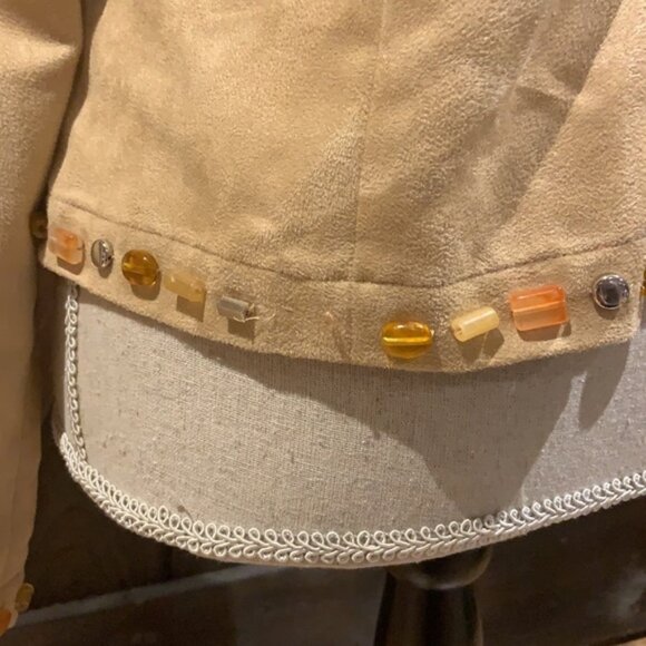 SPANNER soft suede blazer with beaded details - Picture 6 of 10